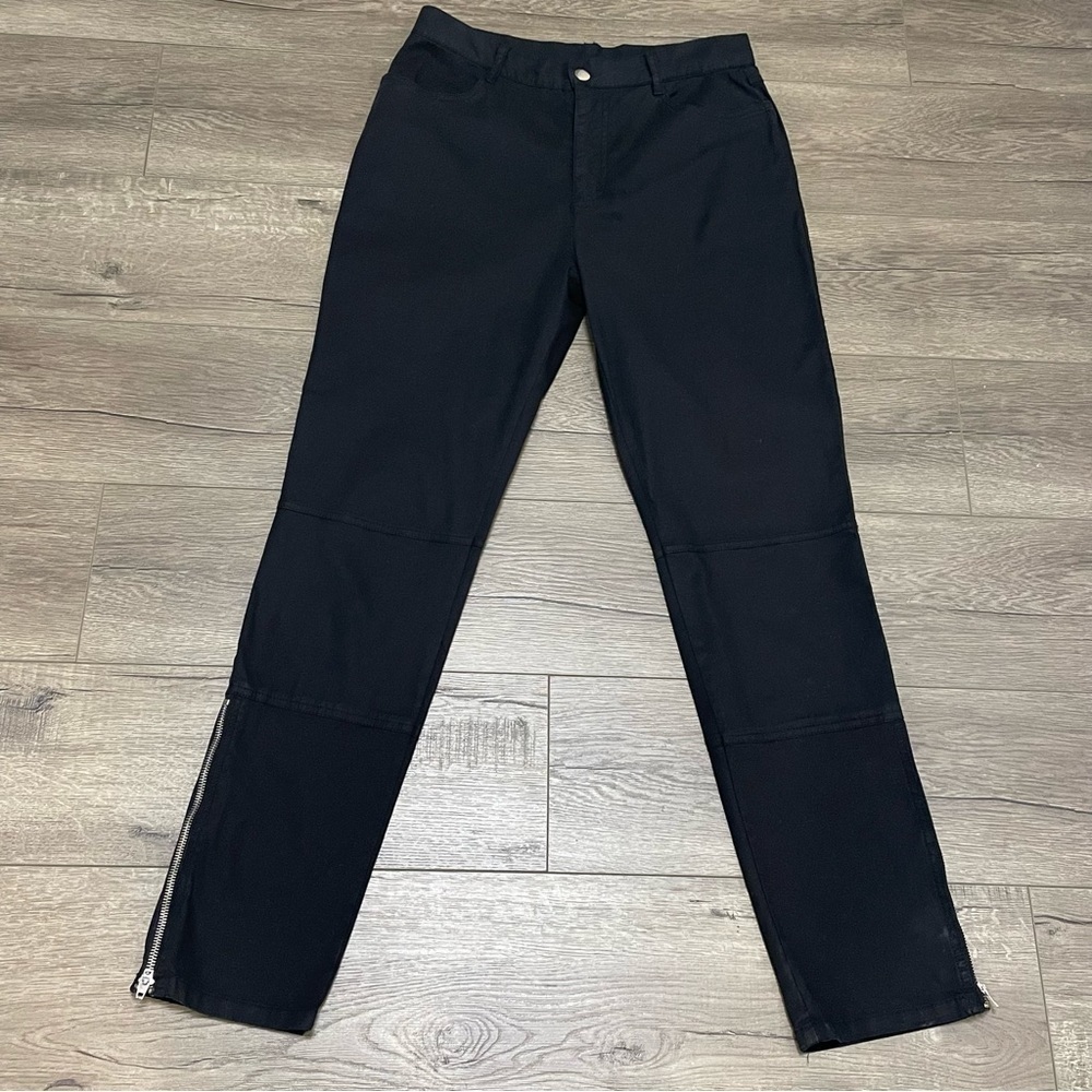 Soft Surroundings High Rise Pants Size Small Womens Black Ankle Zipper Stretch